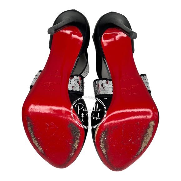 Christian Louboutin
Xiletta Disco Ball Red Sole Sandals Black Silver Sequin 38 - Picture 16 of 16